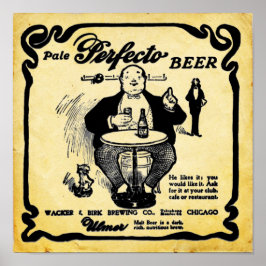 Impresión de cerveza con aspecto de vintage pálido