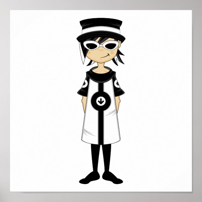 Impresión de Chica de medios retro (Frente)