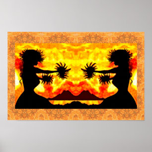 Impresión de Chicas hula, papel Poster de valor (m
