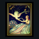 Impresión de Chiostri Art Deco "Chica y pavo real"<br><div class="desc">Vibrantemente bello,  Art Deco Print,  "Chica & Peacock" por Sophia Chiostri</div>