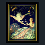 Impresión de Chiostri Art Deco "Chica y pavo real"<br><div class="desc">Vibrantemente bello,  Art Deco Print,  "Chica & Peacock" por Sophia Chiostri</div>