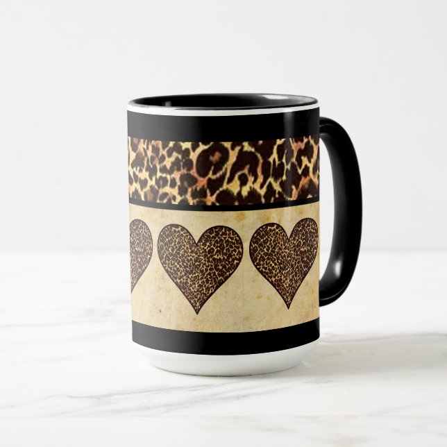 Impresión de chitas con taza de corazón (Anverso derecho)