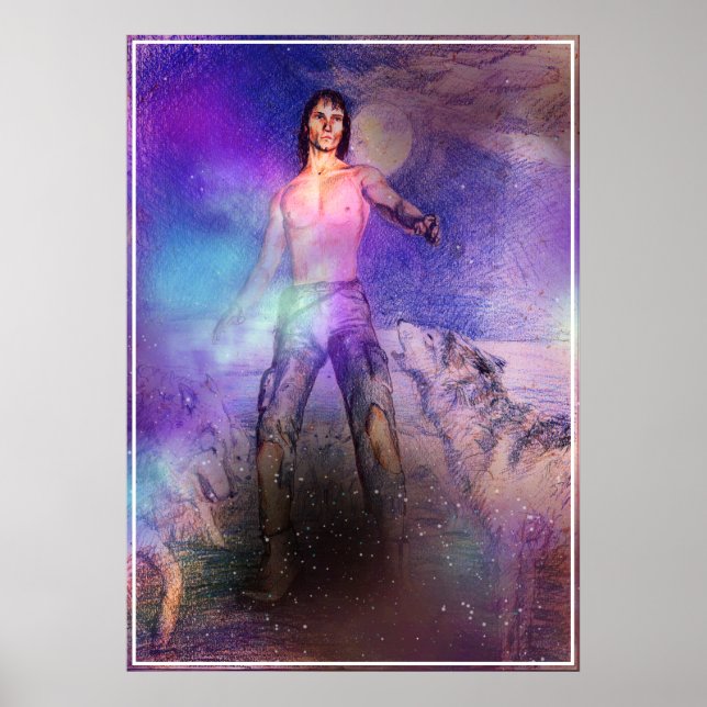 Impresión de ciencia ficción de fantasía Wolf-Char (Frente)