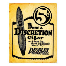 Impresión de cigarro de 5 céntimos de vintage
