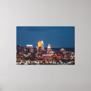 IMPRESIÓN DE CINCINNATI SKYLINE SOBRE LAS CANVAS E