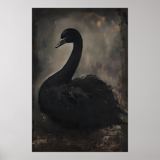Impresión de cisne negro temperamental, impresión  (Frente)
