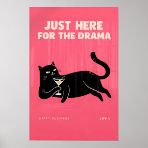 Impresión de cóctel de gato descarado, pared de am