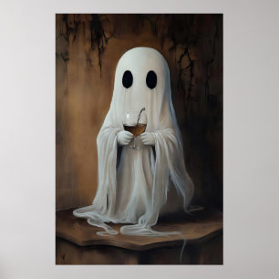 Impresión de cóctel de vino bebiendo fantasma, bar