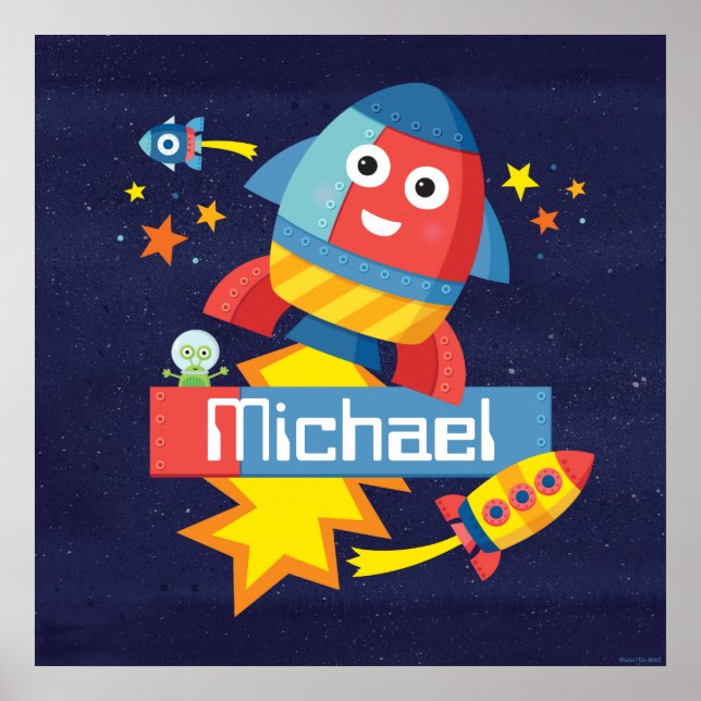 Impresión de cohete Happy personalizada (Frente)