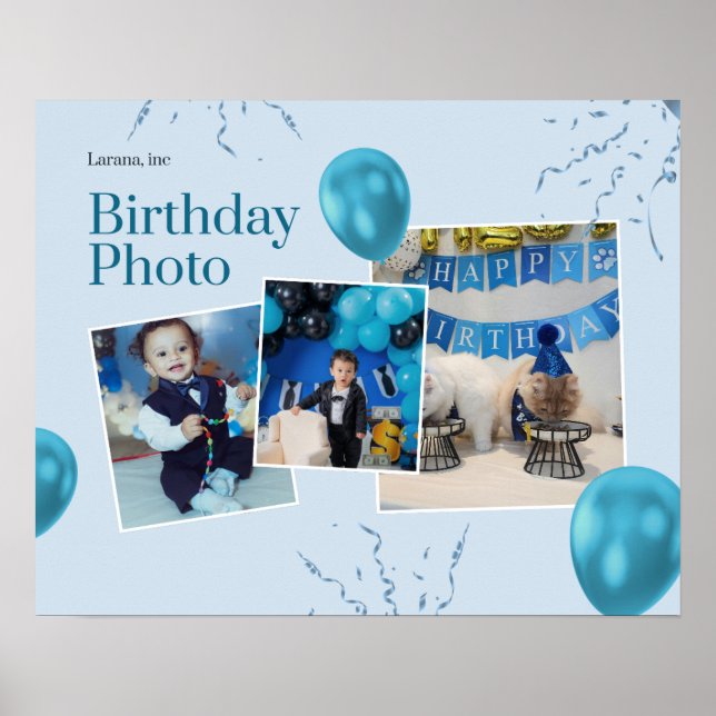Impresión de collage de fotos de cumpleaños person (Frente)