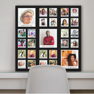 Impresión de collage de fotos familiares de la abu