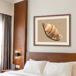 Impresión de conchas marrón y tan a rayas