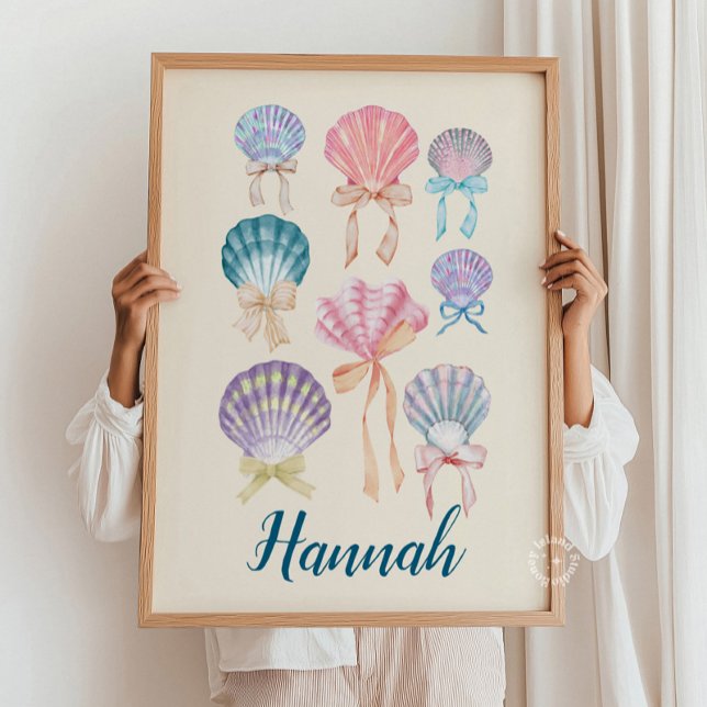 Impresión de coqueta de concha de concha de person (Custom Nursery Seashell Coquette Print)