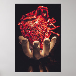 Impresión de corazón en mano, papel Poster (mate)f