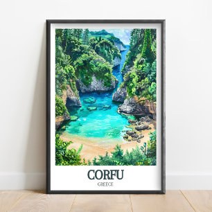 Impresión de Corfú - Póster de Corfú - Arte de par