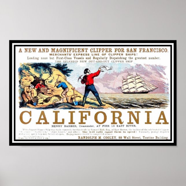 Impresión de cosecha de oro de California Clipper (Frente)