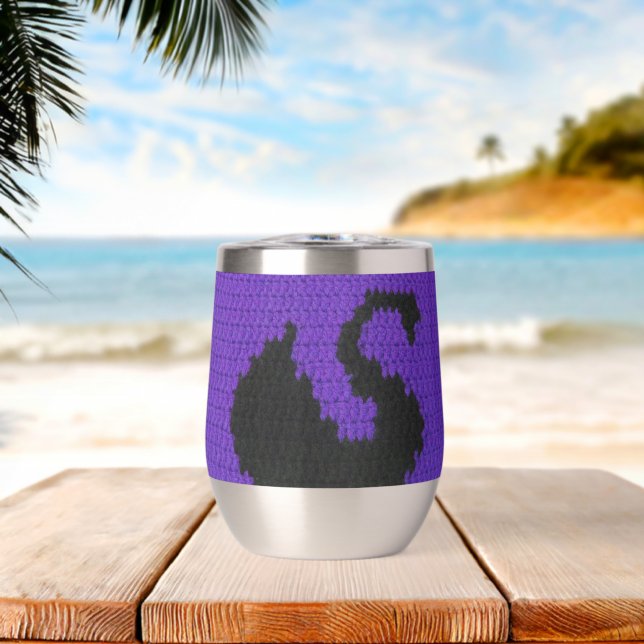 Impresión de crochet de artista púrpura de perfil  (Playa (girada))