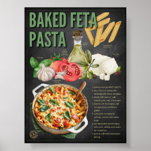 Impresión de crokboard con receta de pasta para fe