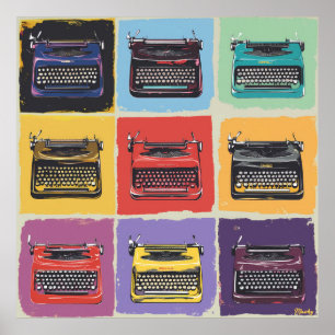 Impresión de cuadrícula de arte pop de máquina de