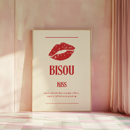 Impresión de decoración de Bisou | Poster de arte 