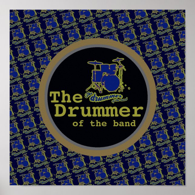 impresión de decoración de tambor fresco azul (Frente)