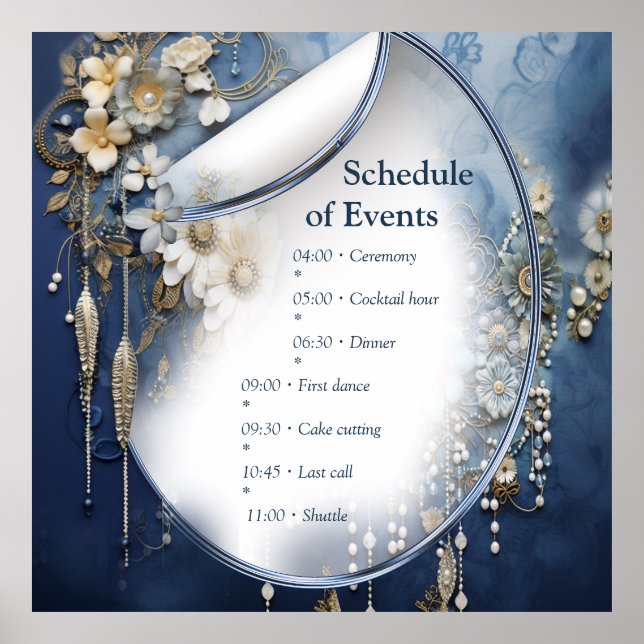 Impresión de denim azul 3D a la moda con joyas dis (Frente)