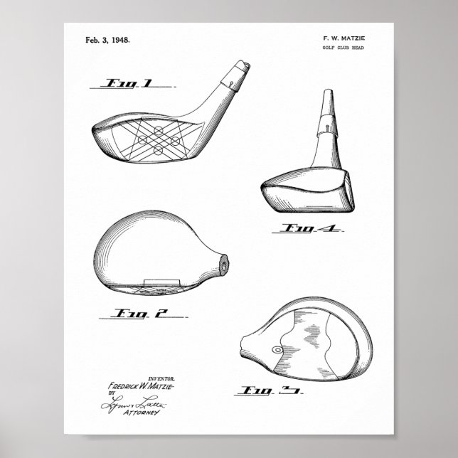 Impresión de dibujo de arte de club de golf de cho (Frente)