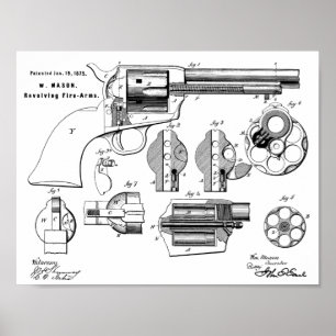 Impresión de dibujo de arte de patente de rebelión