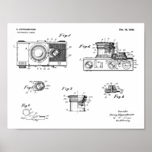 Impresión de dibujo de arte de patentes de cámaras