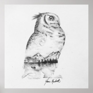 Impresión de dibujo de búho