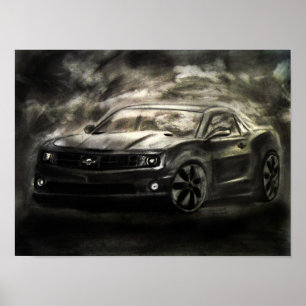 Impresión de dibujo de chevrolet Camaro