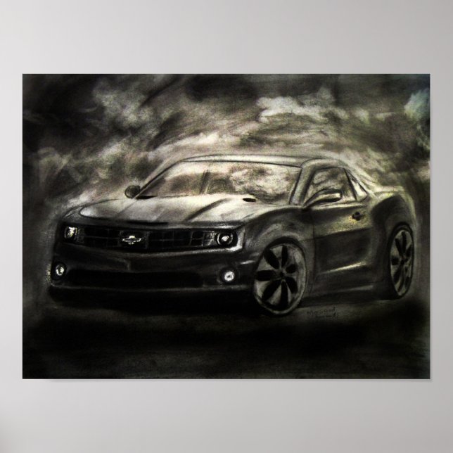 Impresión de dibujo de chevrolet Camaro (Frente)