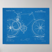 Impresión de dibujo de la patente de arte de bicis