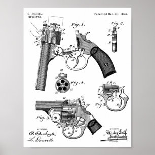 Impresión de dibujo de la patente Foehl Gun 1894