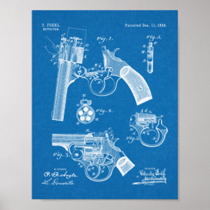 Impresión de dibujo de la patente Foehl Gun 1894