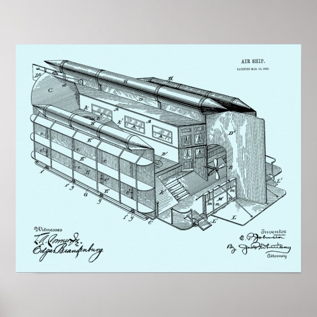 Impresión de dibujo de patente de AirShip volador  (Frente)