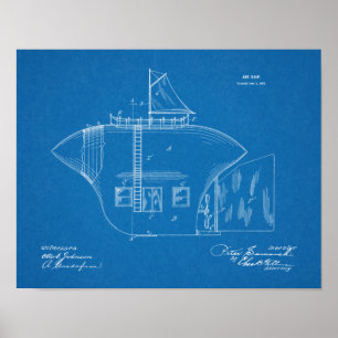 Impresión de dibujo de patente de arte de aeronave