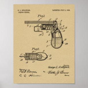 Impresión de dibujo de patente de arte de pistola
