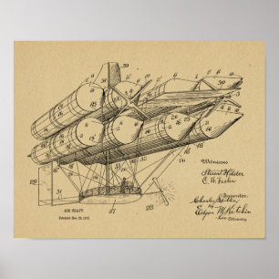 Impresión de dibujo de patente de avión de aeronav