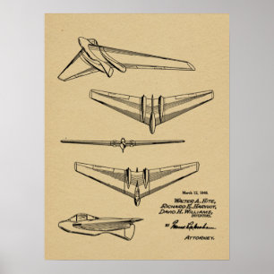 Impresión de dibujo de patente de avión de avión d