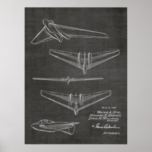 Impresión de dibujo de patente de avión de avión d