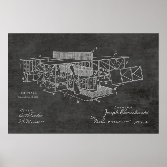 Impresión de dibujo de patente de avión de barco d (Frente)