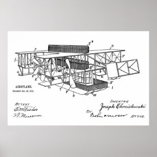 Impresión de dibujo de patente de avión de barco d