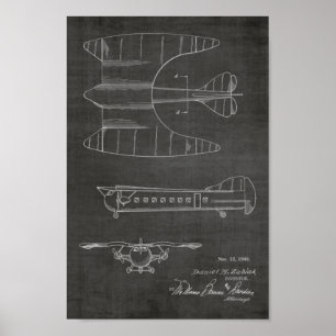 Impresión de dibujo de patente de avión de pasajer