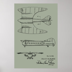 Impresión de dibujo de patente de avión de pasajer