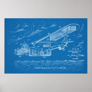 Impresión de dibujo de patente de avión de segurid