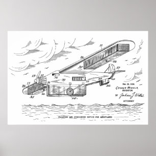 Impresión de dibujo de patente de avión de segurid