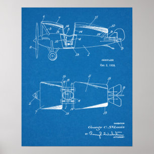Impresión de dibujo de patente de avión roadable d