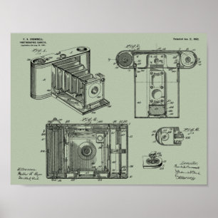 Impresión de dibujo de patente de cámara plegable 
