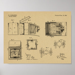 Impresión de dibujo de patente de cámara plegable 